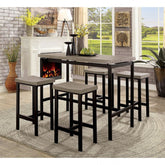 Vilvoorde 5 Pc. Counter Ht. Table Set Model Cm3454Pt-5Pk-Chair By Furniture Of America